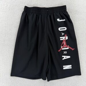 Jordan Shorts Boys Youth 12-14 Black Mesh Basketball Athletic Elastic Waist